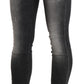 Sleek Low Waist Skinny Denim in Black Wash