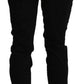 Chic High Waist Cropped Black Jeans