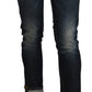 Chic Dark Blue Skinny Cropped Jeans