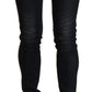 Chic Low Waist Skinny Black Jeans