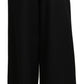 Elegant High Waist Wide Leg Virgin Wool Trousers