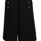 Elegant High Waist Wide Leg Virgin Wool Trousers