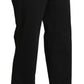 Elegant High Waist Straight Black Pants