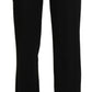 Elegant Black High Waist Straight Pants