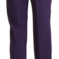 Elegant High Waist Violet Straight Pants