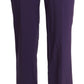 Elegant High Waist Violet Straight Pants