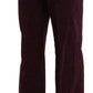 Elegant High Waist Straight Purple Pants