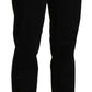 Elegant High Waist Straight Black Trousers