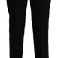 Elegant High Waist Straight Black Pants