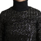 Elegant Sequined Turtleneck Sweater