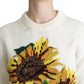 Elegant Knitted Sunflower Sweater