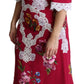 Floral Embroidered Sheath Midi Dress