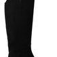 Elegant Black Suede Knee High Boots