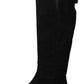 Elegant Black Suede Knee High Boots