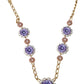 Elegant Gold-Tone Charm Necklace with Floral Motif