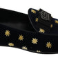 Elegant Velvet Crown Embroidery Loafers