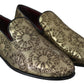 Gold Bordeaux Loafers Slides Dress Shoes