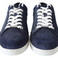 Chic Slip-On Blue Denim Suede Sneakers