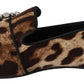 Leopard Print Crystal Embellished Loafers