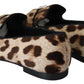 Leopard Print Crystal Embellished Loafers