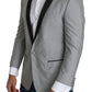 Elegant Silk Blend Light Gray Blazer