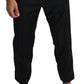 Elegant Black Virgin Wool Cropped Pants