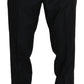 Elegant Black Virgin Wool Cropped Pants