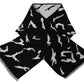 Elegant Unisex Wool-Silk Scarf in Black & White