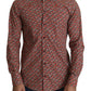 Elegant Red Martini Fit Cotton Shirt