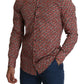 Elegant Red Martini Fit Cotton Shirt