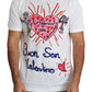 Romantic Heart Print Crew Neck Tee