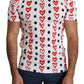 Chic White Cotton Tee with Heart Print