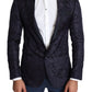 Elegant Silk Blend Martini Blazer in Blue