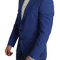 Exquisite Blue Wool Martini Blazer Jacket