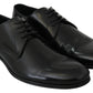 Elegant Black Leather Derby Shoes