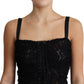 Elegant Black Lace Bustier Mini Dress