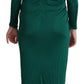 Emerald Elegance Bodycon Midi Dress