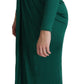 Emerald Elegance Bodycon Midi Dress