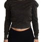 Elegant Cropped Sweater with Logo Detail