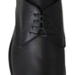 Elegant Black Leather Derby Dress Shoes