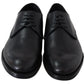 Elegant Black Leather Derby Dress Shoes