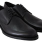 Elegant Black Leather Derby Dress Shoes