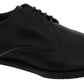 Elegant Black Leather Derby Dress Shoes