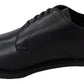 Elegant Black Leather Derby Dress Shoes