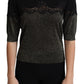 Elegant Lurex Threaded Jersey Lace Blouse