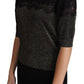 Elegant Lurex Threaded Jersey Lace Blouse