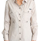 Elegant Beige Cotton Safari Shirt