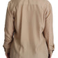 Elegant Beige Silk Shirt