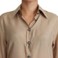 Elegant Beige Silk Shirt