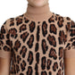 Elegant Leopard Print Wool Turtleneck Top